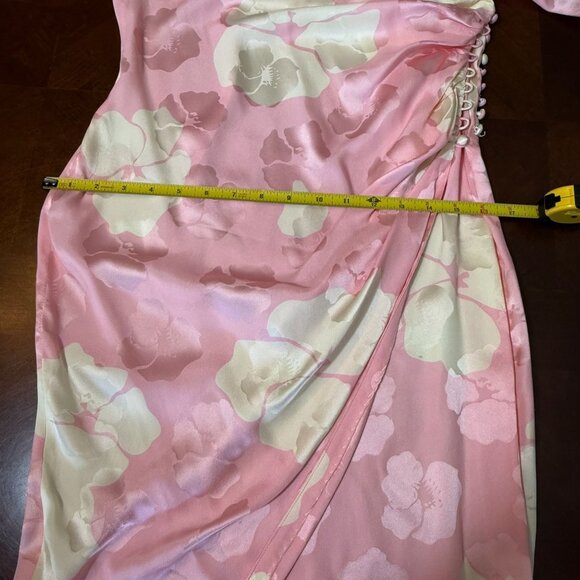 Elegant Pink Floral Wrap Dress - Picture 12 of 13